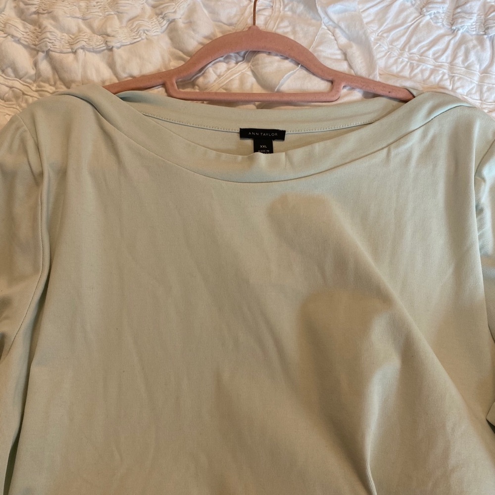 Soft blue, boat neck 3/4 length sleeve, Ann Taylor